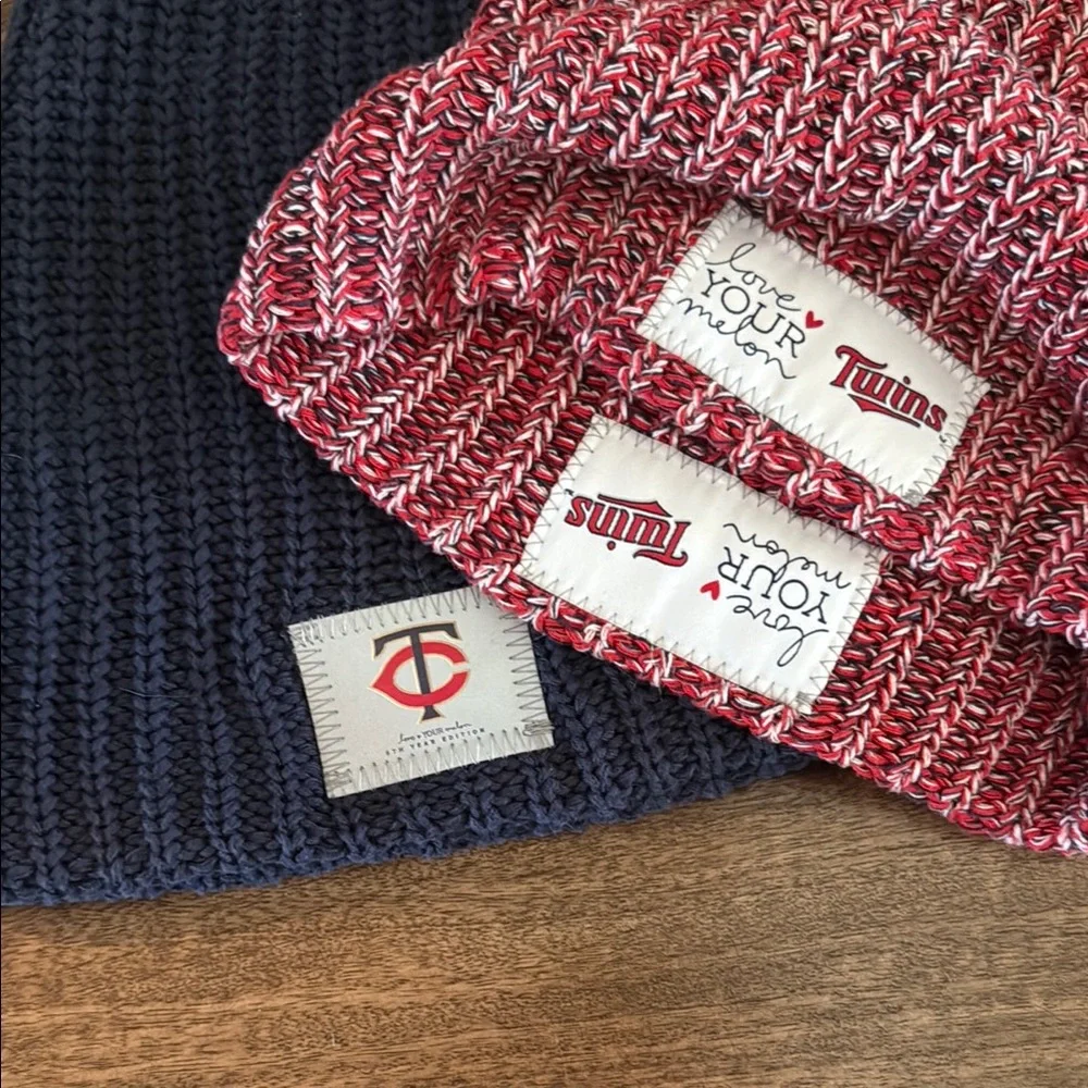 Love Your Melon Blue and Red MN TWINS Ribbed Knit Beanies - Picture 5 of 7